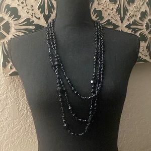 Vintage Triple Strand Faceted Spinel Beaded Necklace